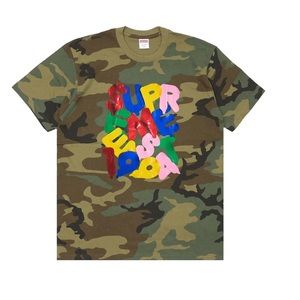 Brand New Never Worn Supreme Camp Balloon Tee Woodland Camo